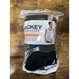 Jockey generation men's tank undershirt size large chest 42–44 Black‎ Gray